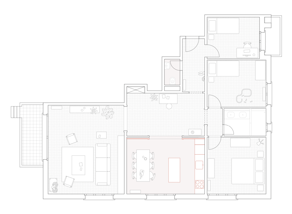 Plan d'appartement 4.5p à Lausanne - rénovation légère complète